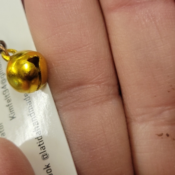 Gold Tone Silent Bell 0.25" Earrings - Picture 2 of 2